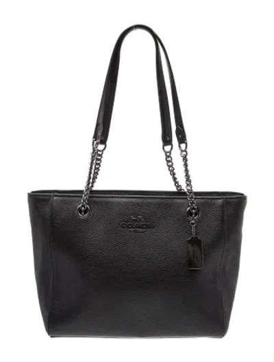 Pre-owned Coach Leather Shoulder Bag In Black