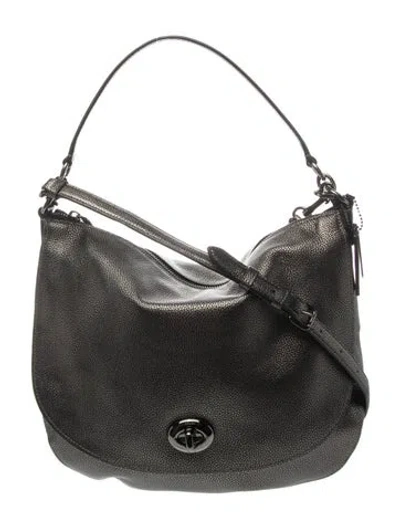 Pre-owned Coach Leather Shoulder Bag In Black