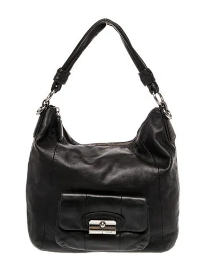 Pre-owned Coach Leather Shoulder Bag In Black