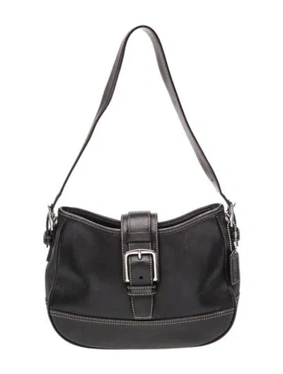 Pre-owned Coach Leather Shoulder Bag In Black