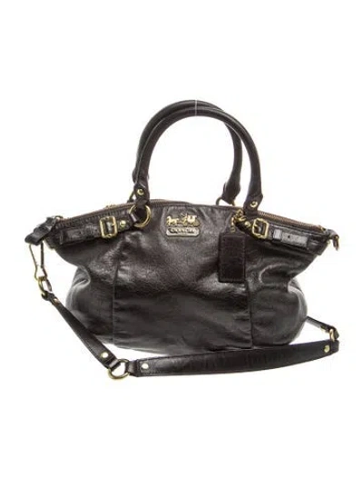 Pre-owned Coach Leather Shoulder Bag In Black