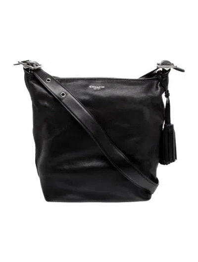 Pre-owned Coach Leather Shoulder Bag In Black