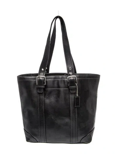 Pre-owned Coach Leather Shoulder Bag In Black