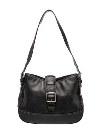 Pre-owned Coach Leather Shoulder Bag In Black
