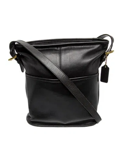 Pre-owned Coach Leather Shoulder Bag In Black