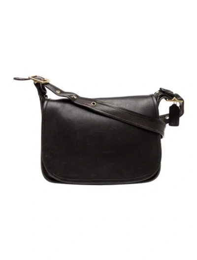 Pre-owned Coach Leather Shoulder Bag In Black
