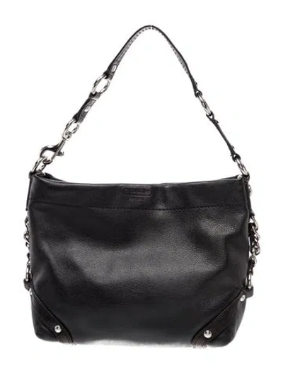 Pre-owned Coach Leather Shoulder Bag In Black