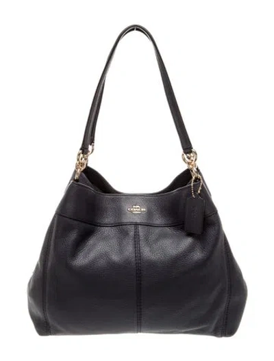 Pre-owned Coach Leather Shoulder Bag In Black