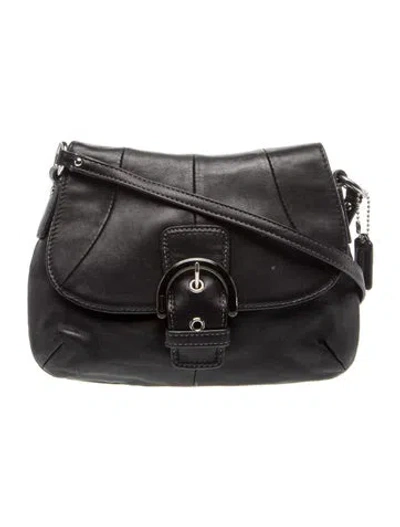 Pre-owned Coach Leather Shoulder Bag In Black