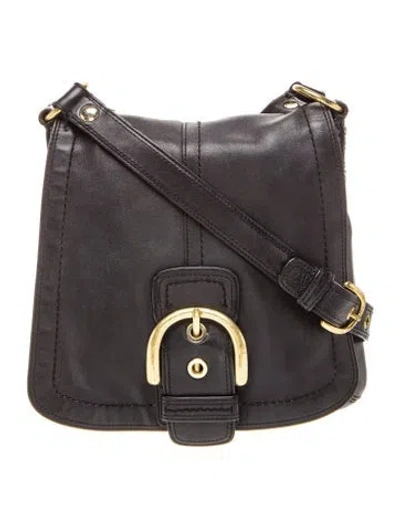 Pre-owned Coach Leather Shoulder Bag In Black