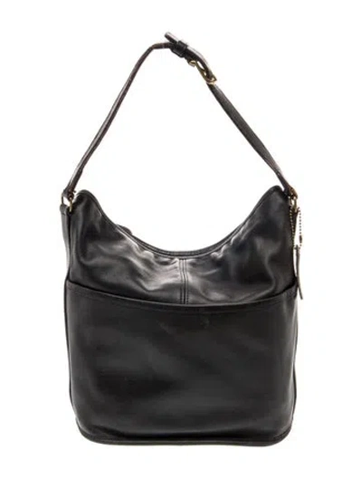 Pre-owned Coach Leather Shoulder Bag In Black