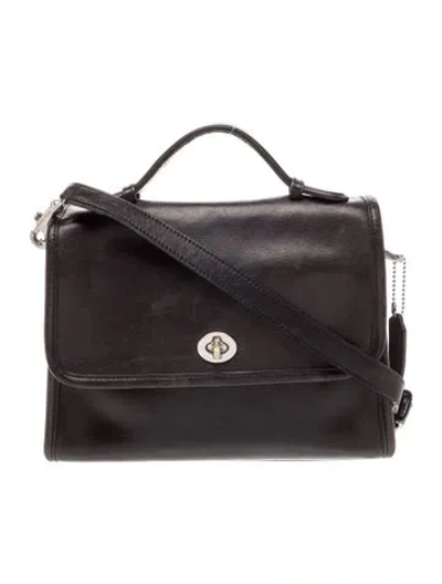 Pre-owned Coach Leather Shoulder Bag In Black