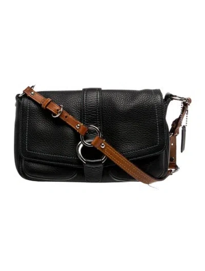 Pre-owned Coach Leather Shoulder Bag In Black
