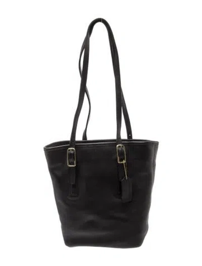 Pre-owned Coach Leather Shoulder Bag In Black