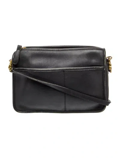 Pre-owned Coach Leather Shoulder Bag In Black