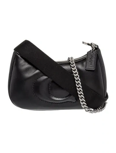 Pre-owned Coach Leather Shoulder Bag In Black