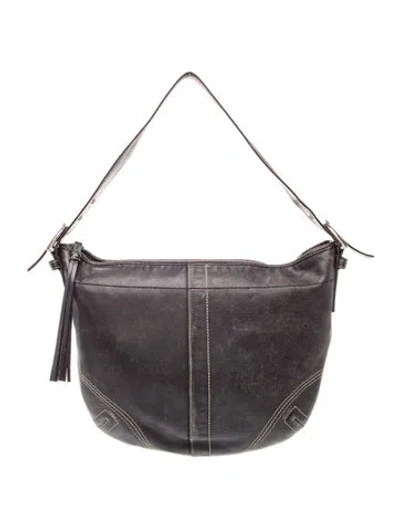 Pre-owned Coach Leather Shoulder Bag In Black
