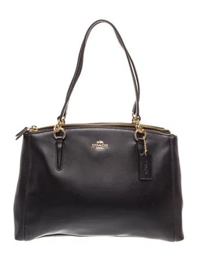 Pre-owned Coach Leather Shoulder Bag In Black