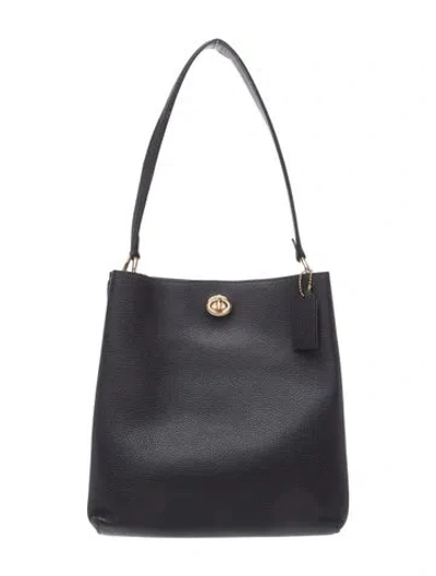Pre-owned Coach Leather Shoulder Bag In Black