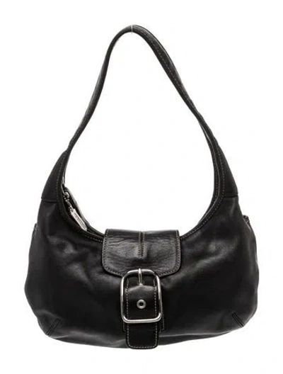 Pre-owned Coach Leather Shoulder Bag In Black