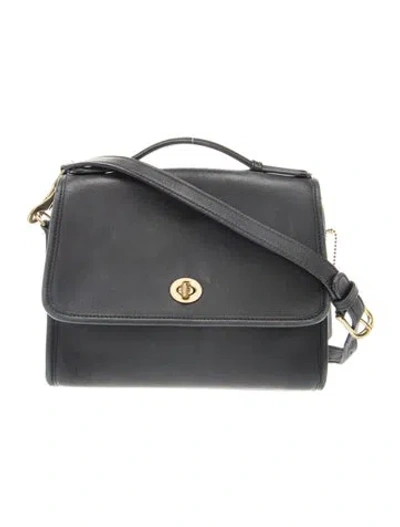 Pre-owned Coach Leather Shoulder Bag In Black