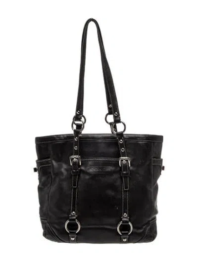 Pre-owned Coach Leather Shoulder Bag In Black