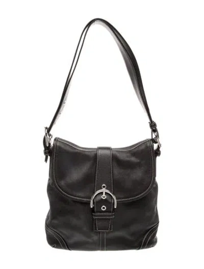 Pre-owned Coach Leather Shoulder Bag In Black