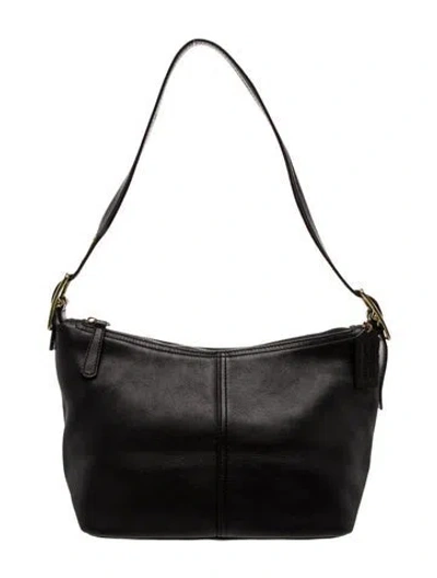 Pre-owned Coach Leather Shoulder Bag In Black