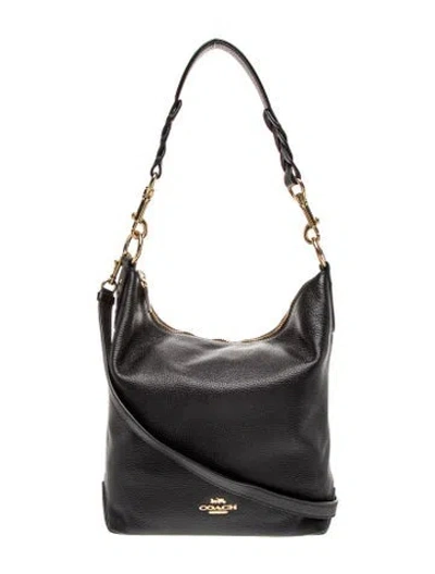 Pre-owned Coach Leather Shoulder Bag In Black