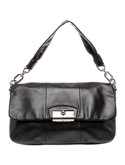 Pre-owned Coach Leather Shoulder Bag In Black