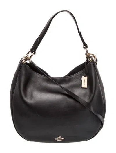 Pre-owned Coach Leather Shoulder Bag In Black