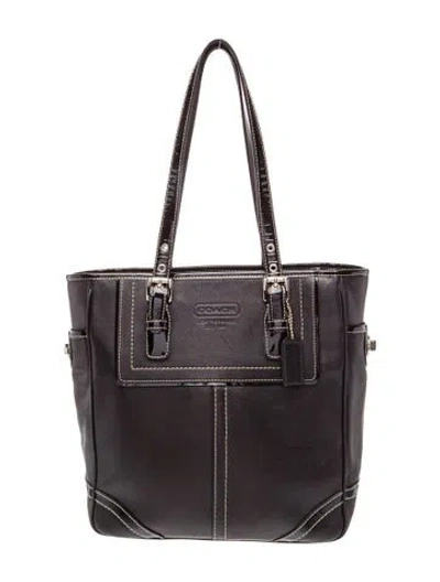 Pre-owned Coach Leather Shoulder Bag In Black