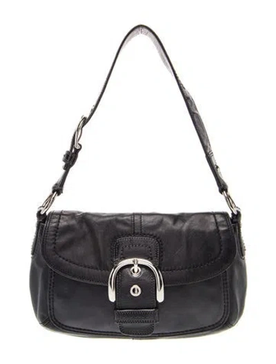 Pre-owned Coach Leather Shoulder Bag In Black