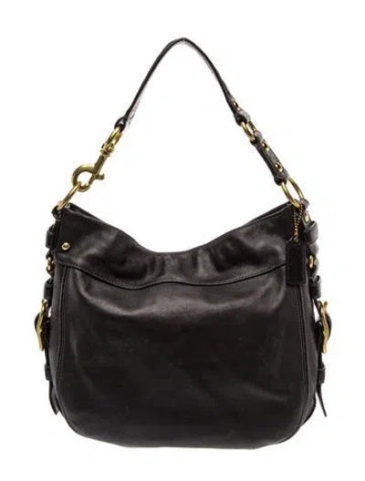 Pre-owned Coach Leather Shoulder Bag In Black