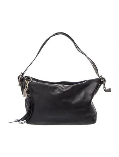 Pre-owned Coach Leather Shoulder Bag In Black