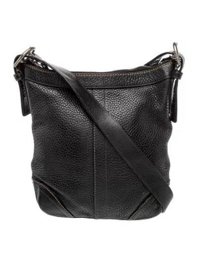 Pre-owned Coach Leather Shoulder Bag In Black