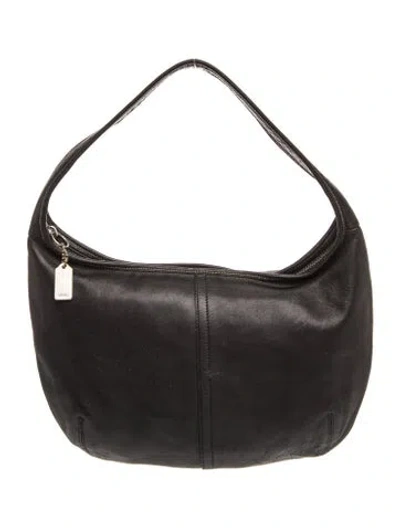 Pre-owned Coach Leather Shoulder Bag In Black