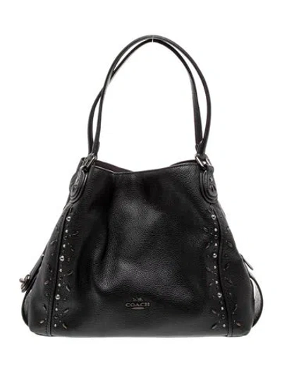 Pre-owned Coach Leather Shoulder Bag In Black