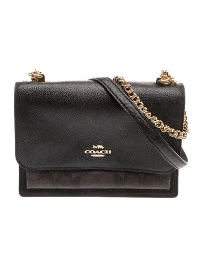 Pre-owned Coach Leather Shoulder Bag In Black