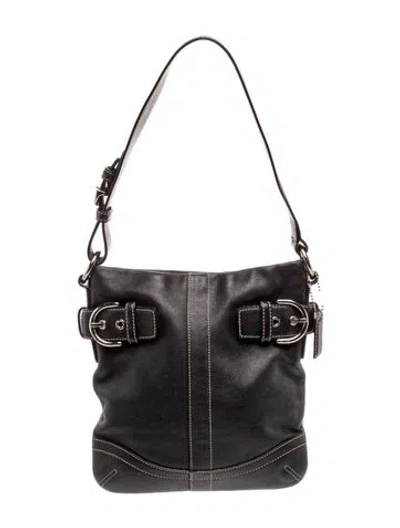 Pre-owned Coach Leather Shoulder Bag In Black