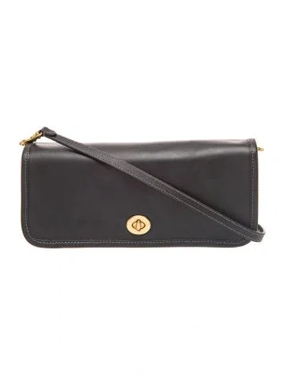 Pre-owned Coach Leather Shoulder Bag In Black