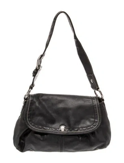 Pre-owned Coach Leather Shoulder Bag In Black