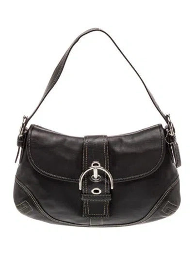 Pre-owned Coach Leather Shoulder Bag In Black