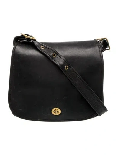 Pre-owned Coach Leather Shoulder Bag In Black