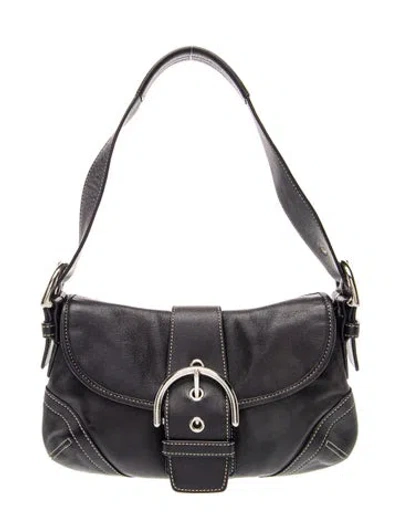 Pre-owned Coach Leather Shoulder Bag In Black