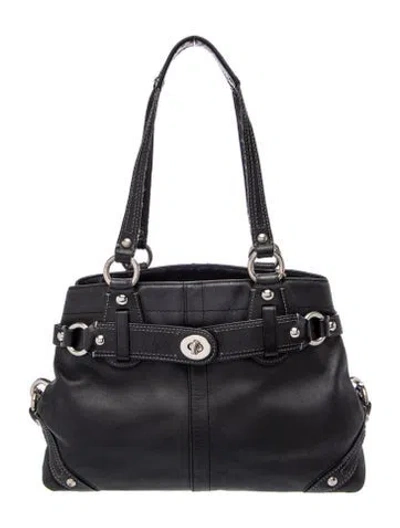 Pre-owned Coach Leather Shoulder Bag In Black