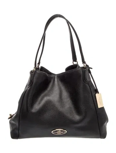 Pre-owned Coach Leather Shoulder Bag In Black
