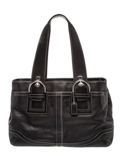 Pre-owned Coach Leather Shoulder Bag In Black