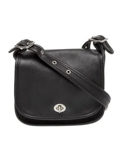 Pre-owned Coach Leather Shoulder Bag In Black