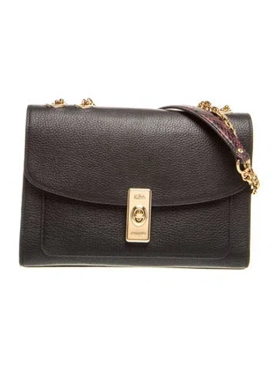 Pre-owned Coach Leather Shoulder Bag In Black